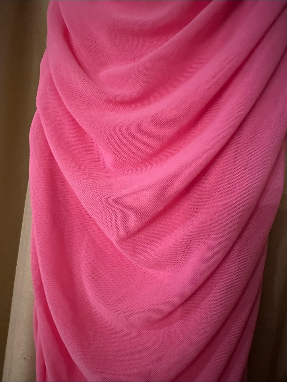 Pink Bodycon Dress Ruched XS - Picture 4 of 9